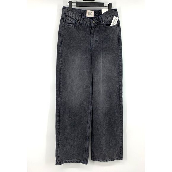 BDG Jeans Dipped V Wide Leg Denim Black Gray Cotton Urban NWT - Picture 4 of 13